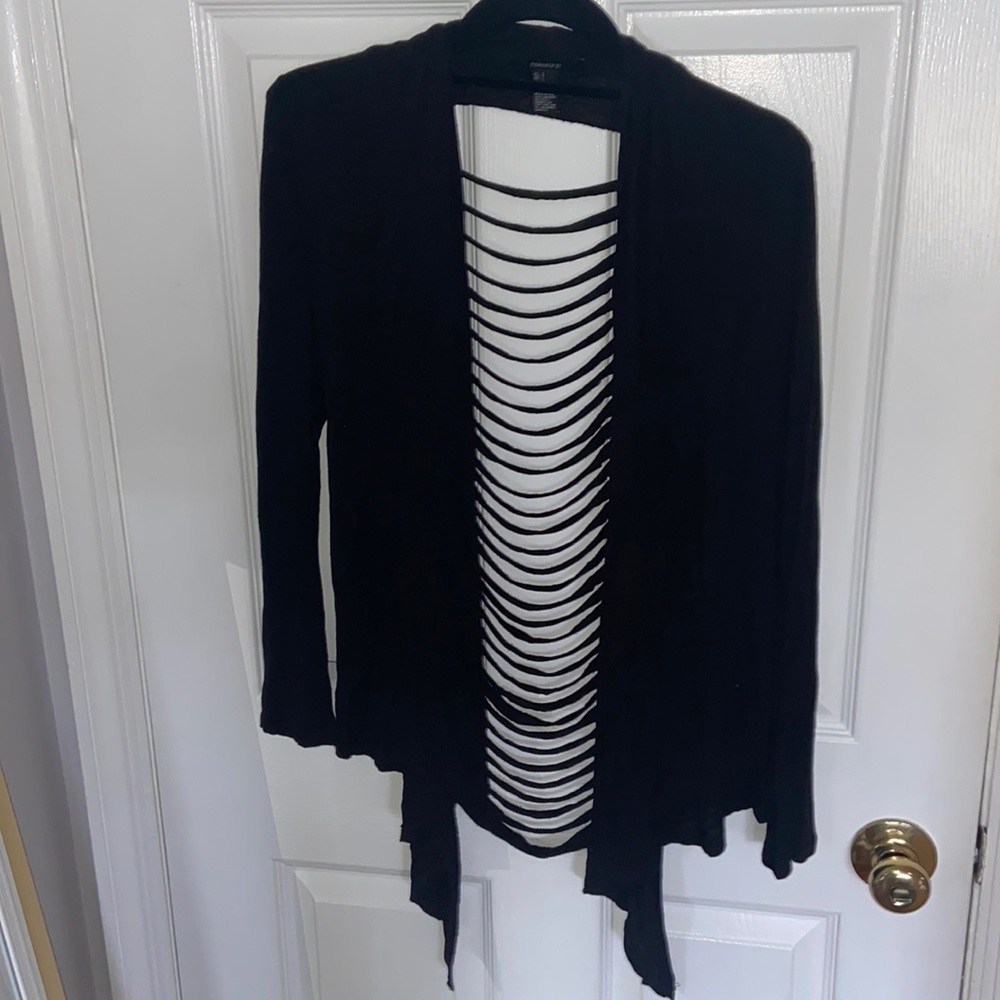 black sweater with open back